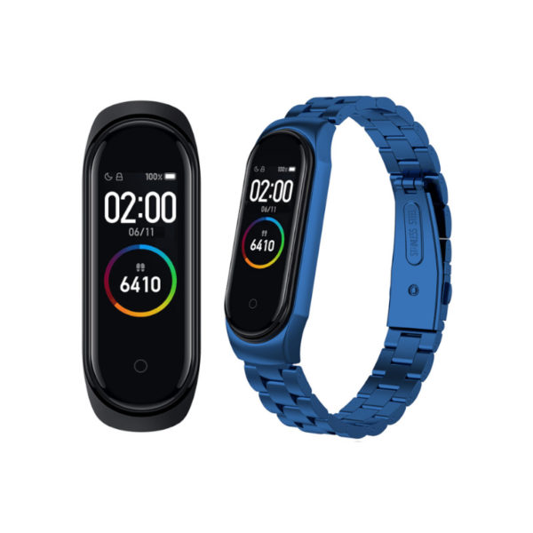 Xiaomi-Mi-Band-4-BLUE-STAL-BRANSOLETA-FOLIA