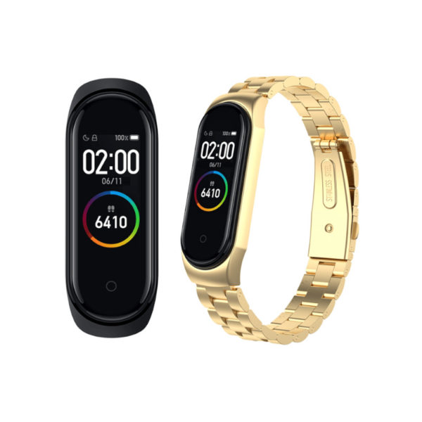 Xiaomi-Mi-Band-4-ZŁOTA-STAL-BRANSOLETA-FOLIA