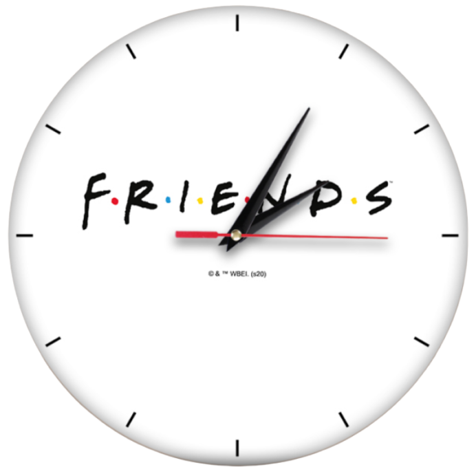 Zegar Ścienny Matowy Friends Biały